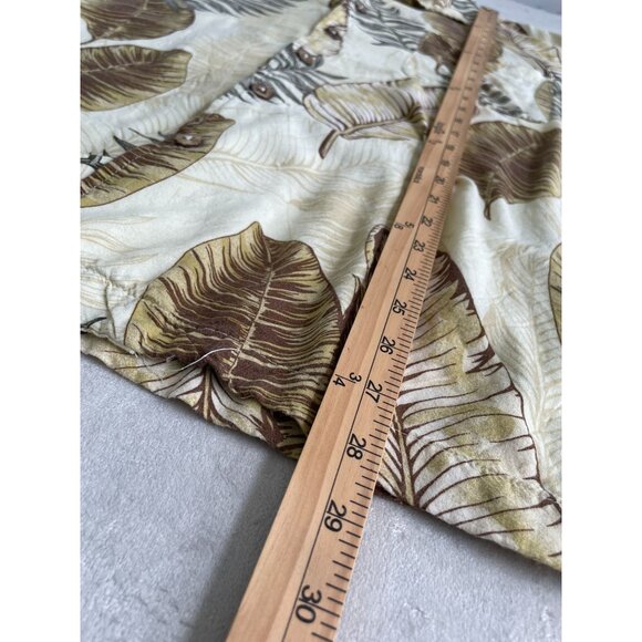 Vintage Joe Marlin Hawaiian Leaf Print Button Shirt Chest Pocket Short Sleeves - Picture 4 of 9